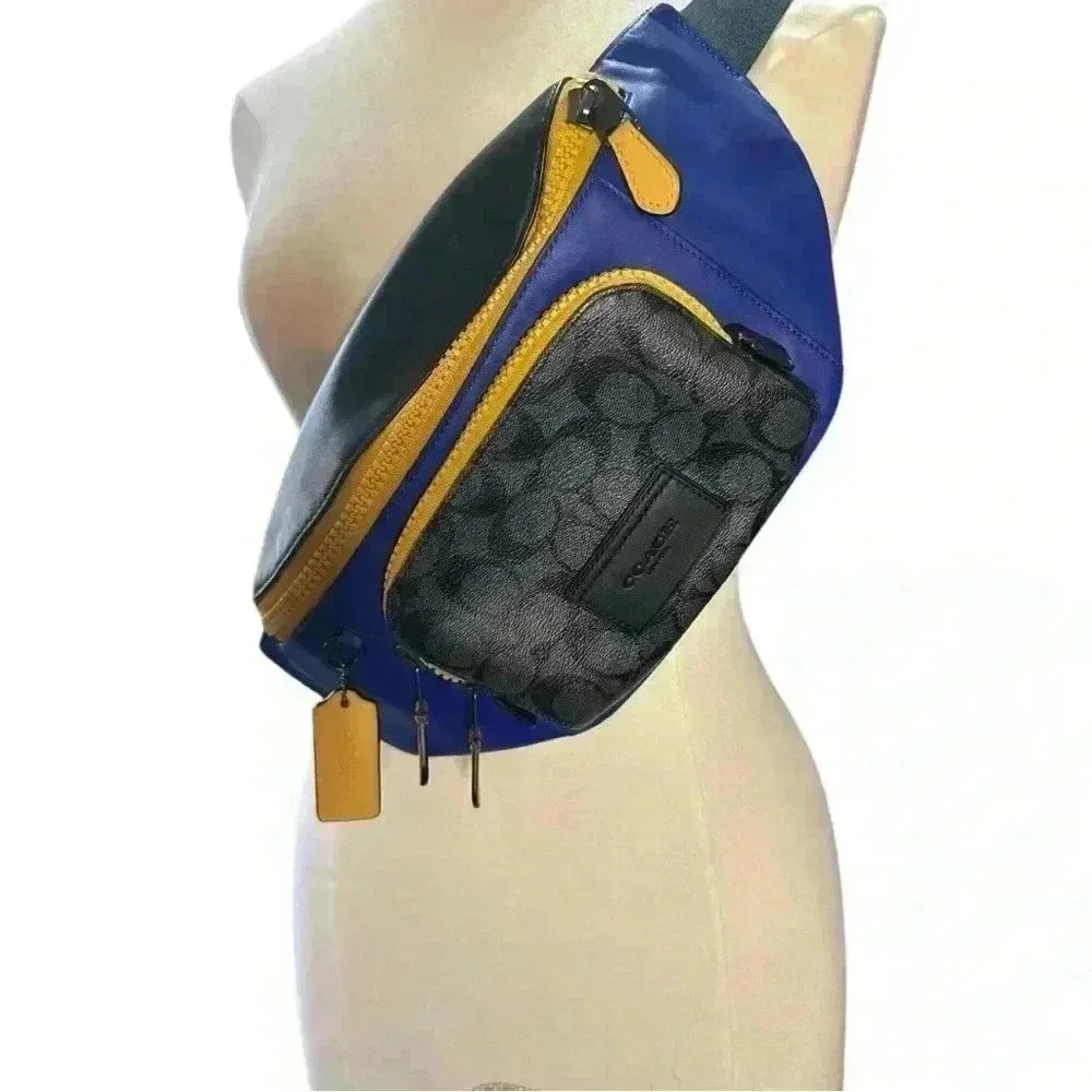 Coach Track Belt Bag In Colorblock Signature Canvas - Picture 3 of 7